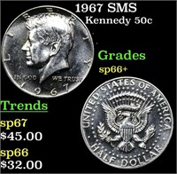 1967 SMS Kennedy Half Dollar 50c Grades sp66+