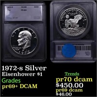 Proof 1972-s Silver Eisenhower Dollar 1 Grades GEM