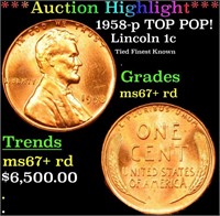 ***Auction Highlight*** 1958-p Lincoln Cent TOP PO