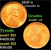 1947-s Lincoln Cent 1c Grades GEM++ RD