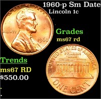 1960-p Sm Date Lincoln Cent 1c Grades GEM++ Unc RD