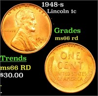 1948-s Lincoln Cent 1c Grades GEM+ Unc RD