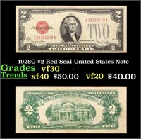 1928G $2 Red Seal United States Note Grades vf++