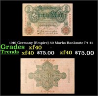 1910 Germany (Empire) 50 Marks Banknote P# 41 Grad