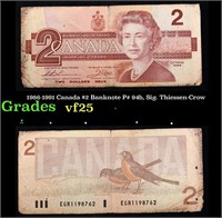 1986-1991 Canada $2 Banknote P# 94b, Sig. Thiessen
