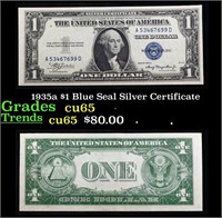 1935a $1 Blue Seal Silver Certificate Grades Gem C