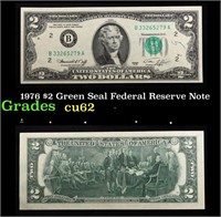 1976 $2 Green Seal Federal Reserve Note Grades Sel