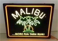 * Malibu Rum lighted sign  Working  20 x 16