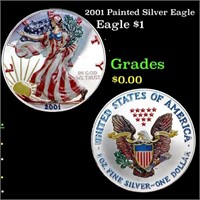 2001 Painted Silver Eagle Silver Eagle Dollar 1