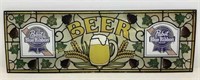 * Old Pabst Blue Ribbon Stain glass beer sign