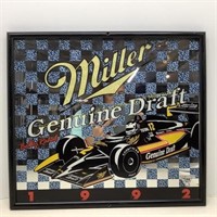 * 1992 Miller Beer sign Mirro Racing 16 X 18