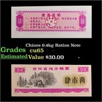 Chines 0.4kg Ration Note Grades Gem CU