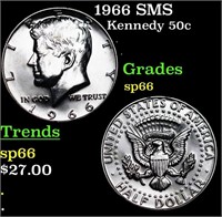 1966 SMS Kennedy Half Dollar 50c Grades sp66