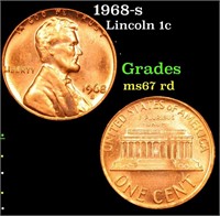 1968-s Lincoln Cent 1c Grades GEM++ Unc RD