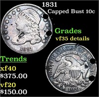 1831 Capped Bust Dime 10c Grades VF Details