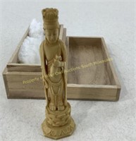 Carved Orent Statue and box as Pictured