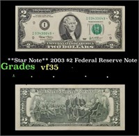 2003 $2 Federal Reserve Note Grades vf++