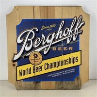 * Berghoff wood beer sign 26 x 26