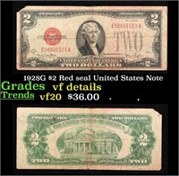1928G $2 Red seal United States Note Grades vf det