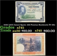 1936 (1925 Issue) Spain 100 Pesetas Banknote P# 69
