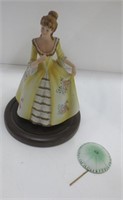 ESD JAPAN HAND PAINTED FIGURINE WITH WOOD STAND