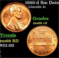 1960-d Sm Date Lincoln Cent 1c Grades GEM+ Unc RD