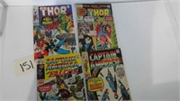 (4) Vtg Comic Books – (2) Captain America 1970