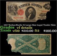 1917 $1 Large Size Legal Tender Note Grades vf det