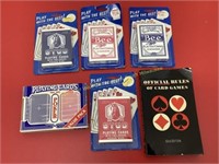 (6) decks of playing cards & book of rules