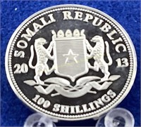 2013 Somali Republic 1oz .999 silver round