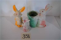 (3) Paper Mache Rabbits