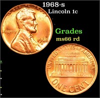 1968-s Lincoln Cent 1c Grades GEM+ Unc RD