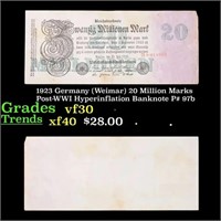 1923 Germany (Weimar) 20 Million Marks Post-WWI Hy