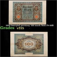 1920 Imerpial germany 100 mark Note P# 69B Grades