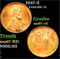 1947-d Lincoln Cent 1c Grades GEM++ Unc RD