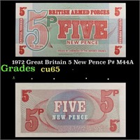 1972 Great Britain 5 New Pence P# M44A Grades Gem