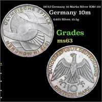 1972J Germany 10 Marks Silver KM# 131 Grades Selec