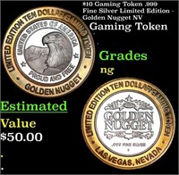 $10 Gaming Token .999 Fine Silver Limited Edition