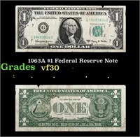 1963A $1 Federal Reserve Note Grades vf++