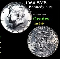 1966 SMS Kennedy Half Dollar 50c Grades Choice+ Un