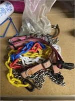 LOT OF GOAT CHAINS AND COLLARS,