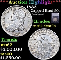 ***Auction Highlight*** 1833 Capped Bust Half Doll