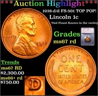 ***Auction Highlight*** 1938-d/d Lincoln Cent FS-5