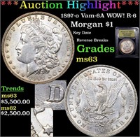 ***Auction Highlight*** 1897-o Morgan Dollar Vam-6