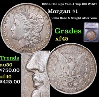 1888-o Hot Lips Morgan Dollar Vam-4 Top 100 WOW! $