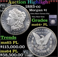 ***Auction Highlight*** 1893-cc Morgan Dollar $1 G