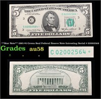 **Star Note** 1985 $5 Green Seal Federal Reseve No