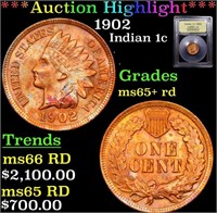 ***Auction Highlight*** 1902 Indian Cent 1c Graded