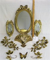 Gold Leaf Mirror Set