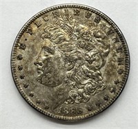 1885 $1 Morgan Silver Dollar AU+